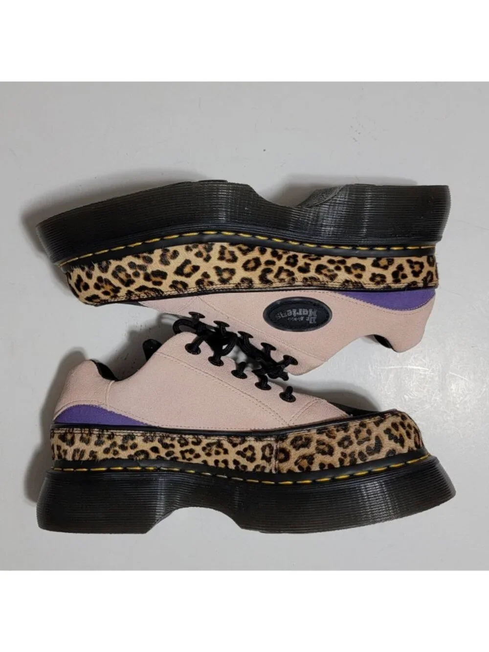 NEW Dr. Martens 5-Eye Leopard and Suede Shoes Goth Grunge Punk 90s Womens 8